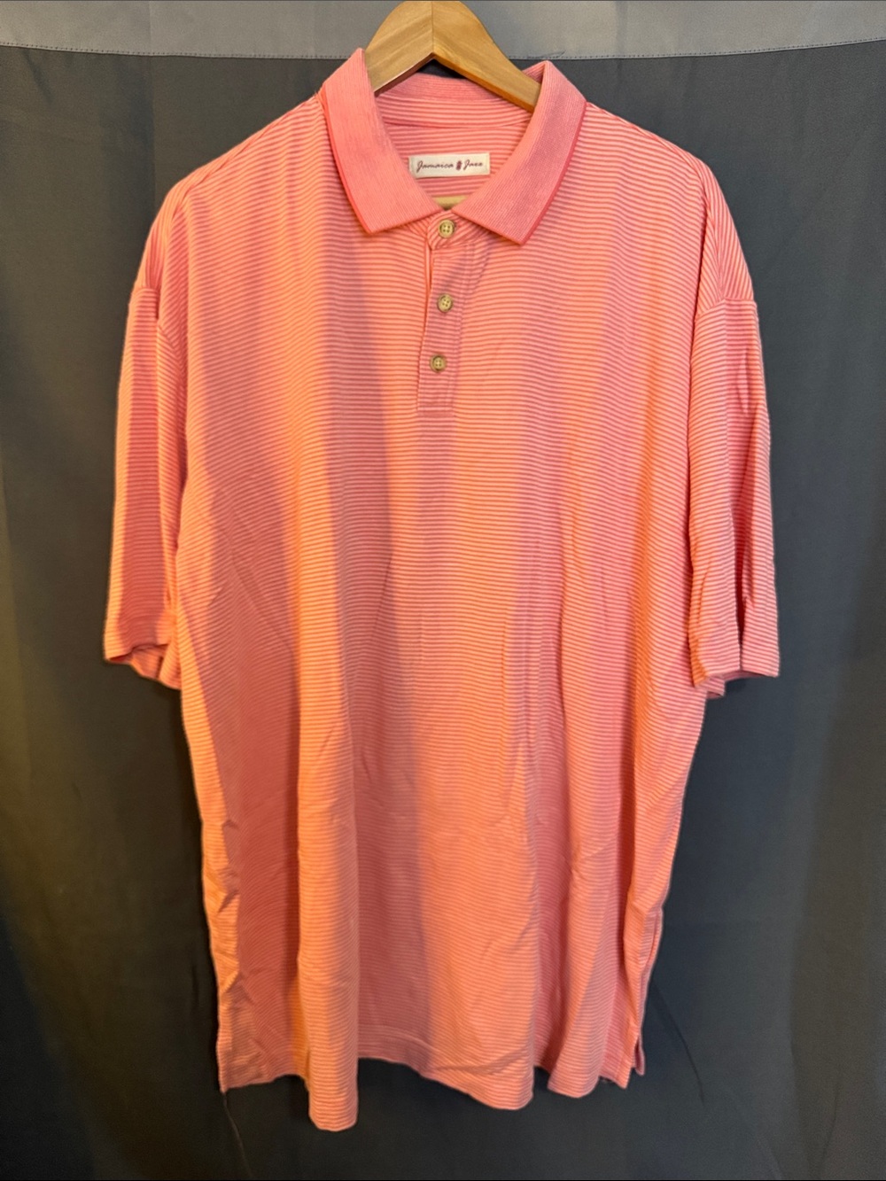 Jamaica Jaxx Men’s Pink Striped Polo